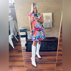 Floral Multicolor Mini Dress